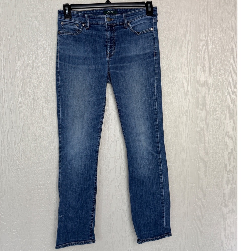 Lauren Ralph Lauren Straight Curvy Jeans Medium Wash Blue Denim 8 No size Tag